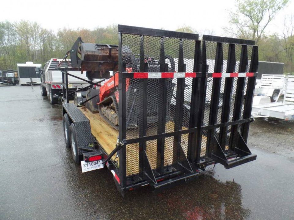 New EXAMPLE / Equipment Trailer, Mini Excavator Trailer with Implement Rack, carry your tools.
