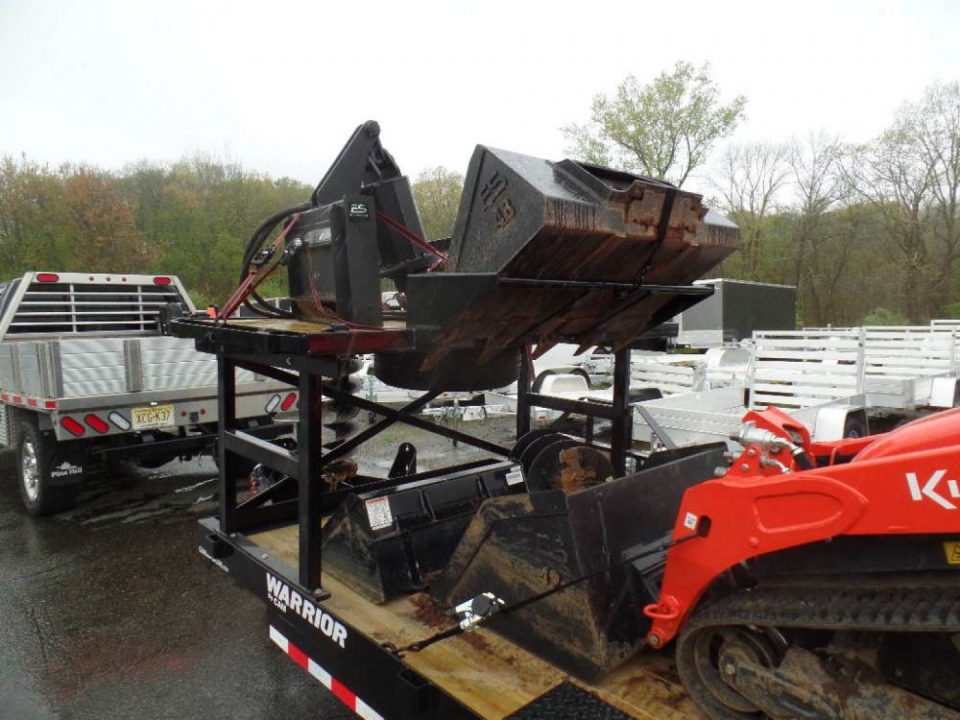 New EXAMPLE / Equipment Trailer, Mini Excavator Trailer with Implement Rack, carry your tools.