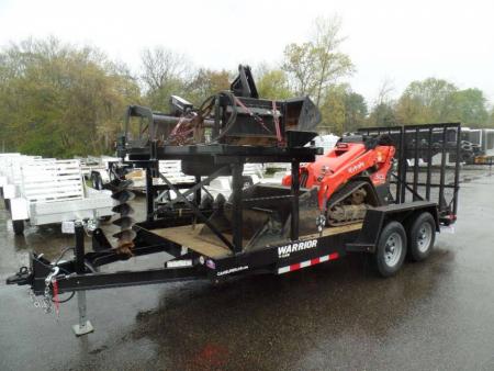 New EXAMPLE / Equipment Trailer, Mini Excavator Trailer with Implement Rack, carry your tools.