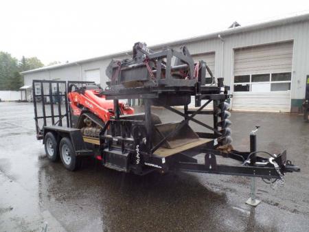 New EXAMPLE / Equipment Trailer, Mini Excavator Trailer with Implement Rack, carry your tools.