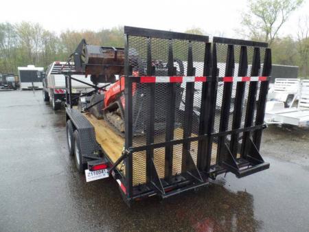 New EXAMPLE / Equipment Trailer, Mini Excavator Trailer with Implement Rack, carry your tools.