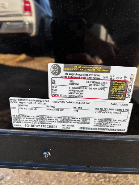 New 2026 Discovery Trailers 6.5X12 ELECTRIC BRAKES 6'4" INTERIOR HEIGHT, RAMP DOOR, BLACKOUT PACKAGE Cargo / Enclosed Trailer