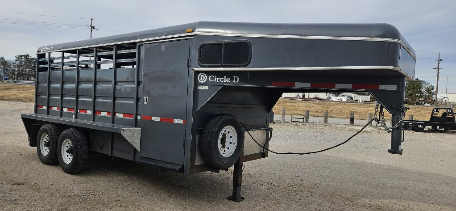 Used 2022 Circle D 6'8 x 16' Stock / Stock Combo Trailer