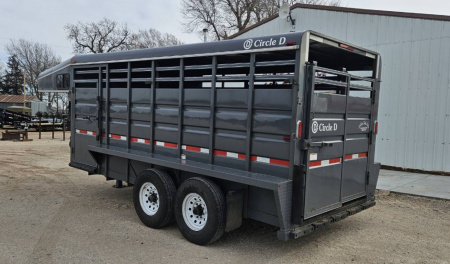 Used 2022 Circle D 6'8 x 16' Stock / Stock Combo Trailer