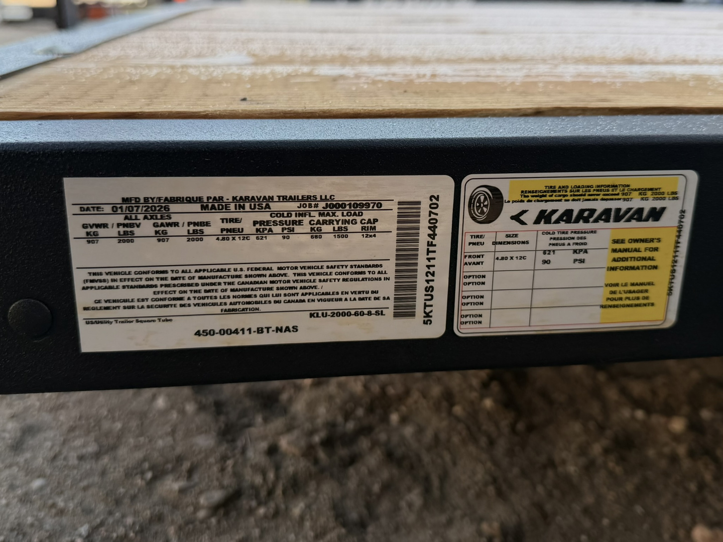 New 2026 KARA 5-8 Ramp Gate Utility W/ Slide Down Sides 2K GVWR