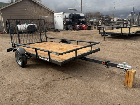 New 2026 Karavan 5-8 Ramp Gate Utility W/ Slide Down Sides 2K GVWR Utility Trailer