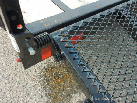 New EXAMPLE / TWO PLACE ATV / QUAD TRAILER, SIDE LOAD RAMPS, 81 wide by 14 ft. long deck. Single Axle, empty weight 1,450 lbs. ID#537100