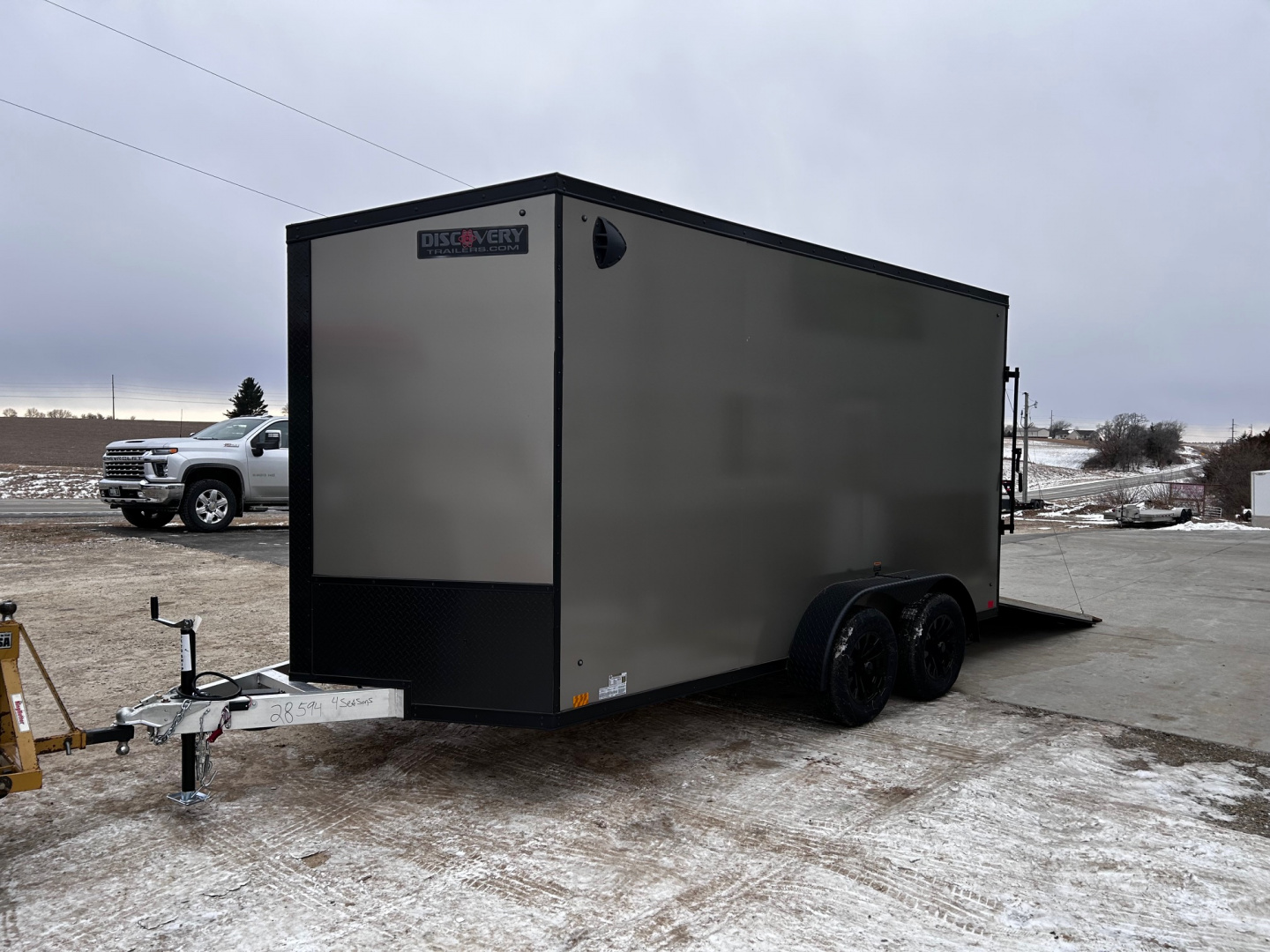 New 2026 Discovery Trailers 7X14 Blackout pack 7' interior ramp door ALUMINUM FRAME Cargo / Enclosed Trailer