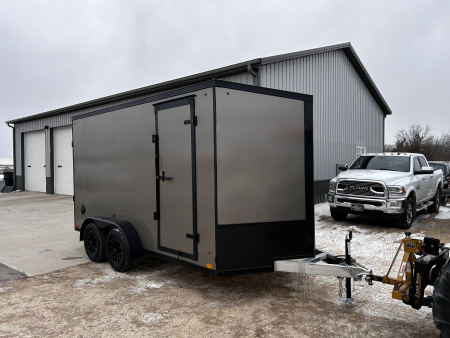 New 2026 Discovery Trailers 7X14 Blackout pack 7' interior ramp door ALUMINUM FRAME Cargo / Enclosed Trailer