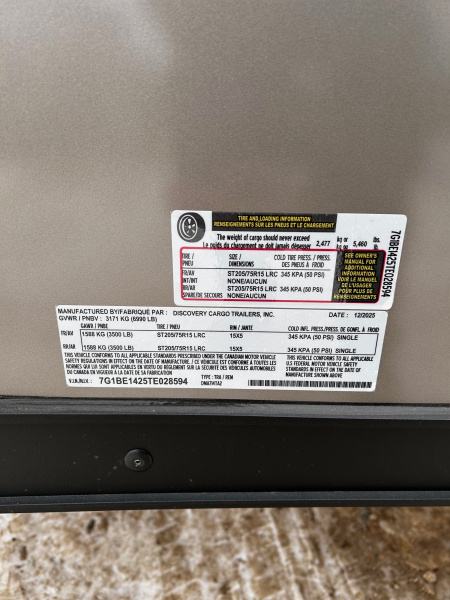 New 2026 Discovery Trailers 7X14 Blackout pack 7' interior ramp door ALUMINUM FRAME Cargo / Enclosed Trailer