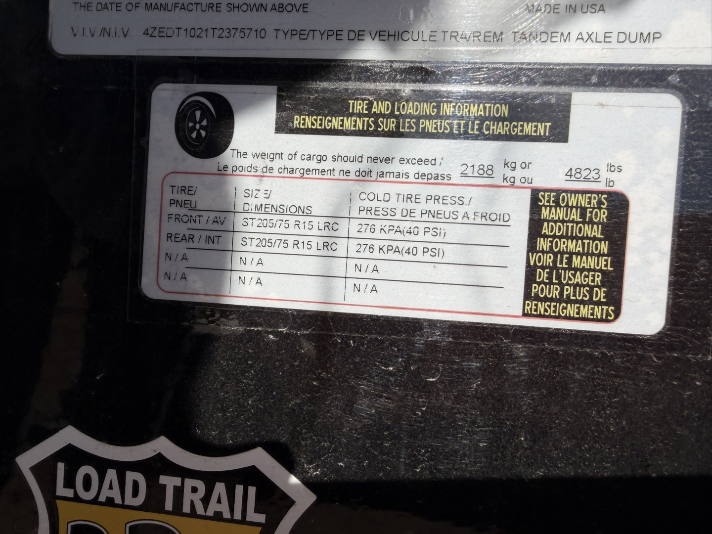 New 2026 Load Trail 5-10 Dump Ram Style 3.5K Axles