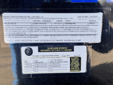 New 2026 Load Trail 5-10 Dump Ram Style 3.5K Axles