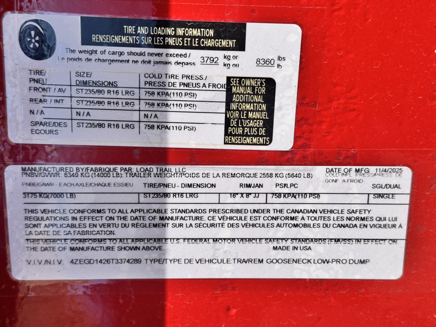 New 2026 Load Trail 7-14-4H Telescopic Gooseneck Dump W/ Hydraulic Jacks 7K Axles