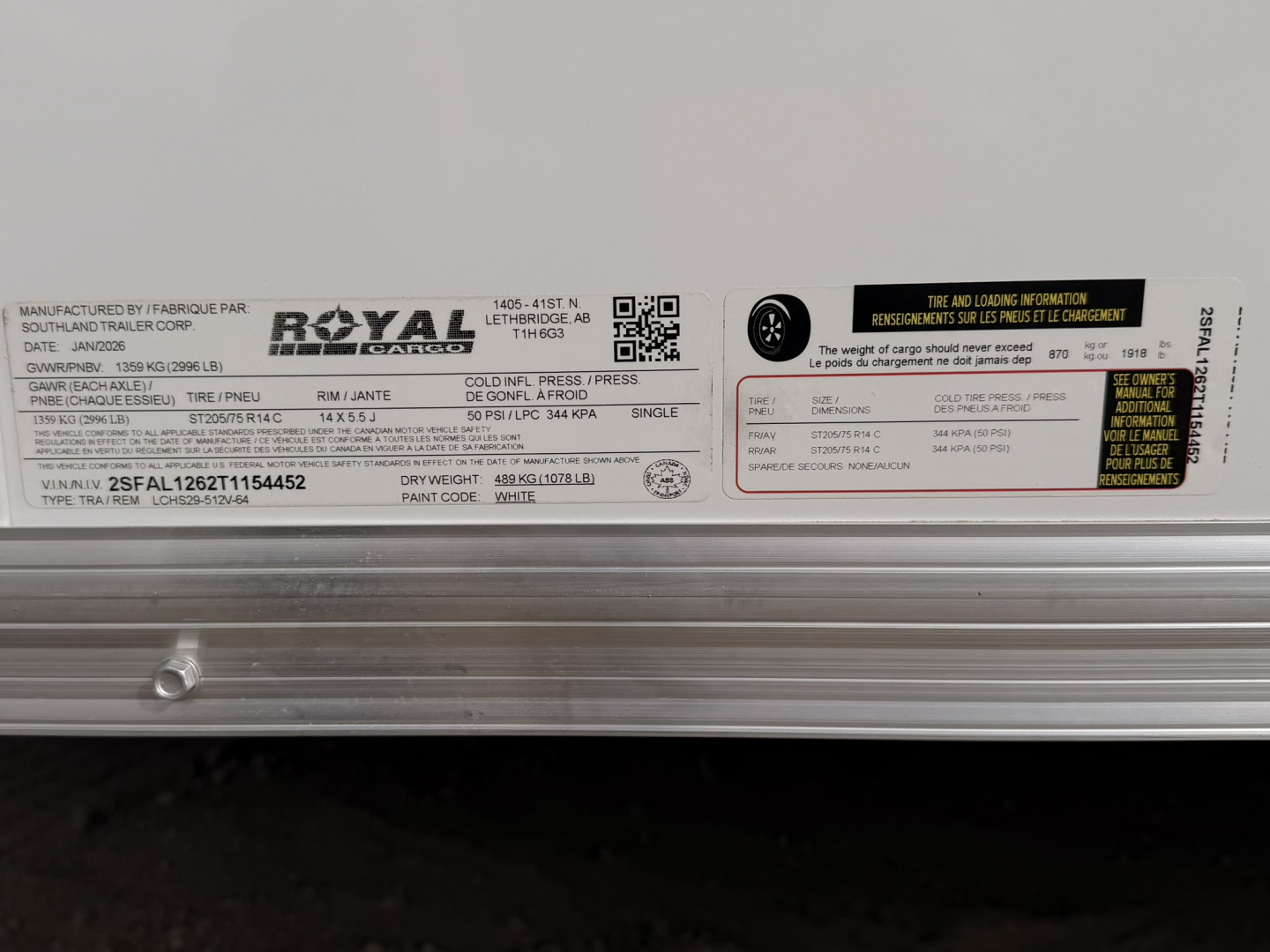 New 2026 Royal Cargo Trailers 5-10-1.5V Enclosed 2.9K GVWR