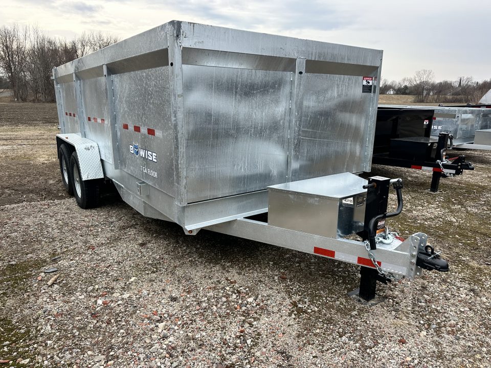 New 2026 BWISE DT 7x16 High Side 14k Dump Dump Trailer Galvanized