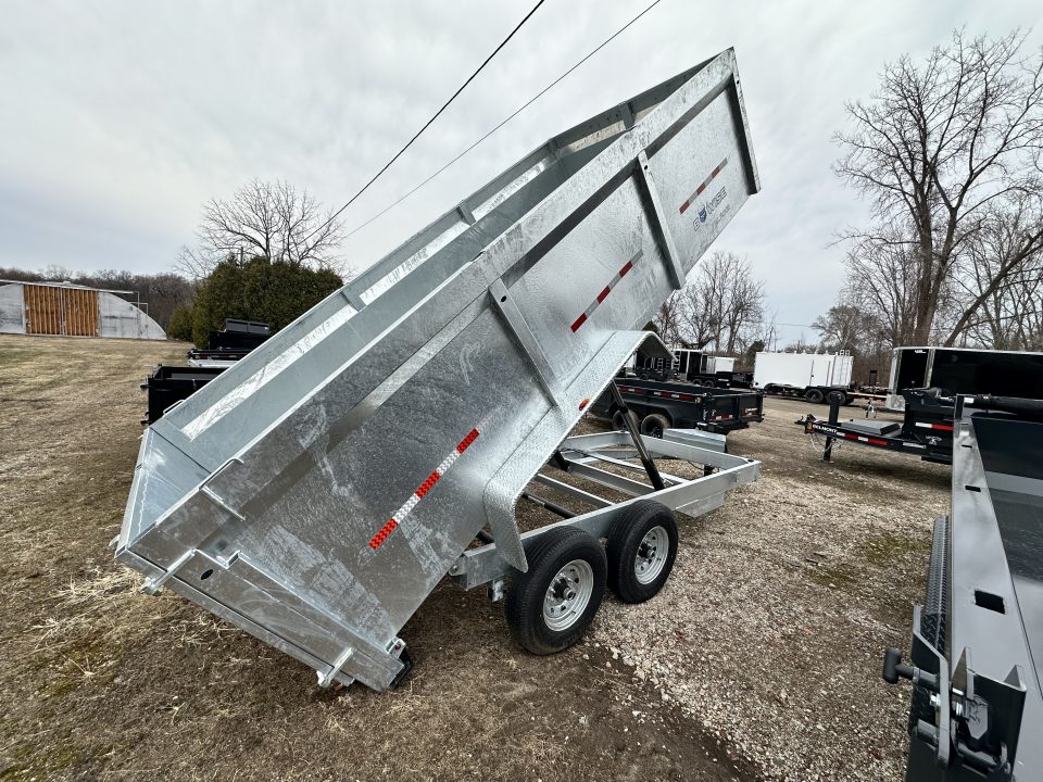 New 2026 BWISE DT 7x16 High Side 14k Dump Dump Trailer Galvanized