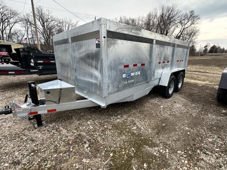 New 2026 BWISE DT 7x16 High Side 14k Dump Dump Trailer Galvanized