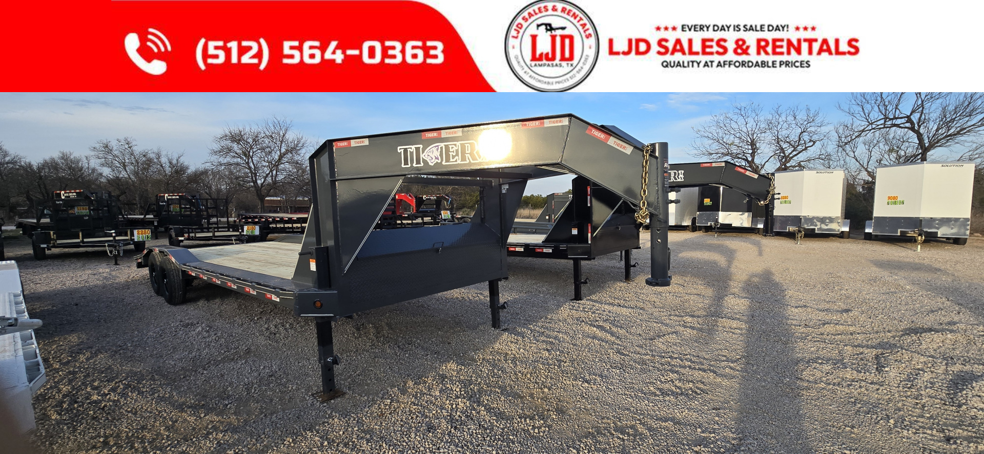 New 2026 Tiger - Gooseneck Drive Over Fender Trailer 102" X 24'