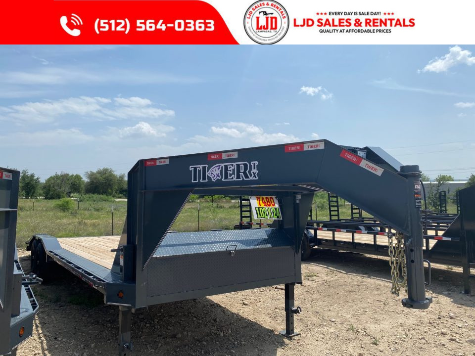 New 2026 Tiger - Gooseneck Drive Over Fender Trailer 102" X 24'