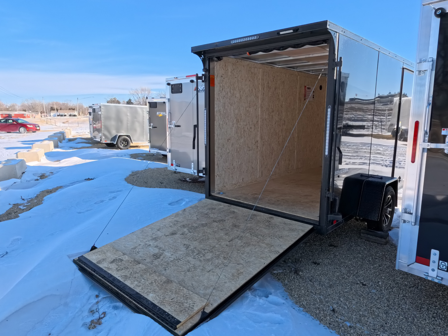 New 2026 Formula 6 x 12 x 6.5 Traverse Flat Top V-Nose with 2,990 lb. GVWR - Black with Black Trim