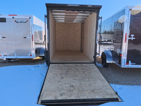 New 2026 Formula 6 x 12 x 6.5 Traverse Flat Top V-Nose with 2,990 lb. GVWR - Black with Black Trim