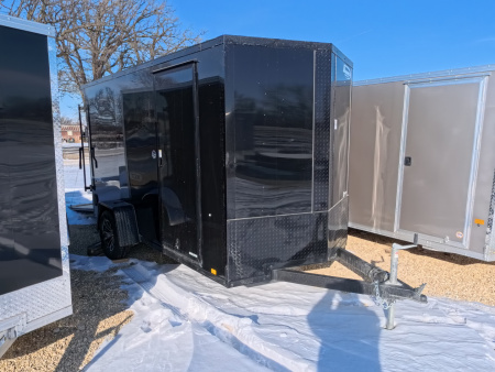 New 2026 Formula 6 x 12 x 6.5 Traverse Flat Top V-Nose with 2,990 lb. GVWR - Black with Black Trim