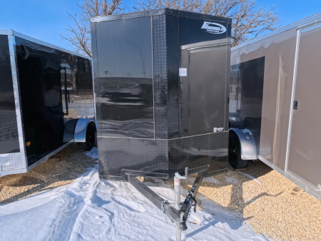 New 2026 Formula 6 x 12 x 6.5 Traverse Flat Top V-Nose with 2,990 lb. GVWR - Black with Black Trim