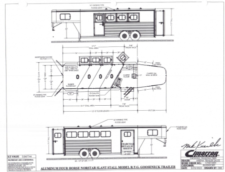 Used 2024 Cimarron Northstar 4 Horse Slant Load Gooseneck Horse Trailer