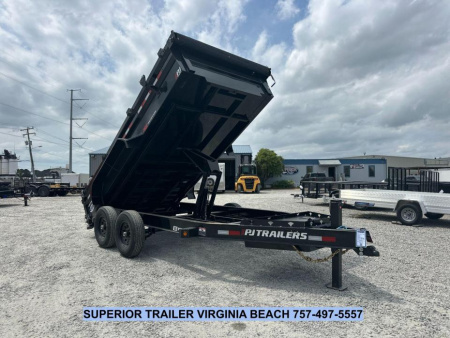New 2026 PJ Trailers 7X14 DL 14K Dump Trailer w/ Hydraulic Jack