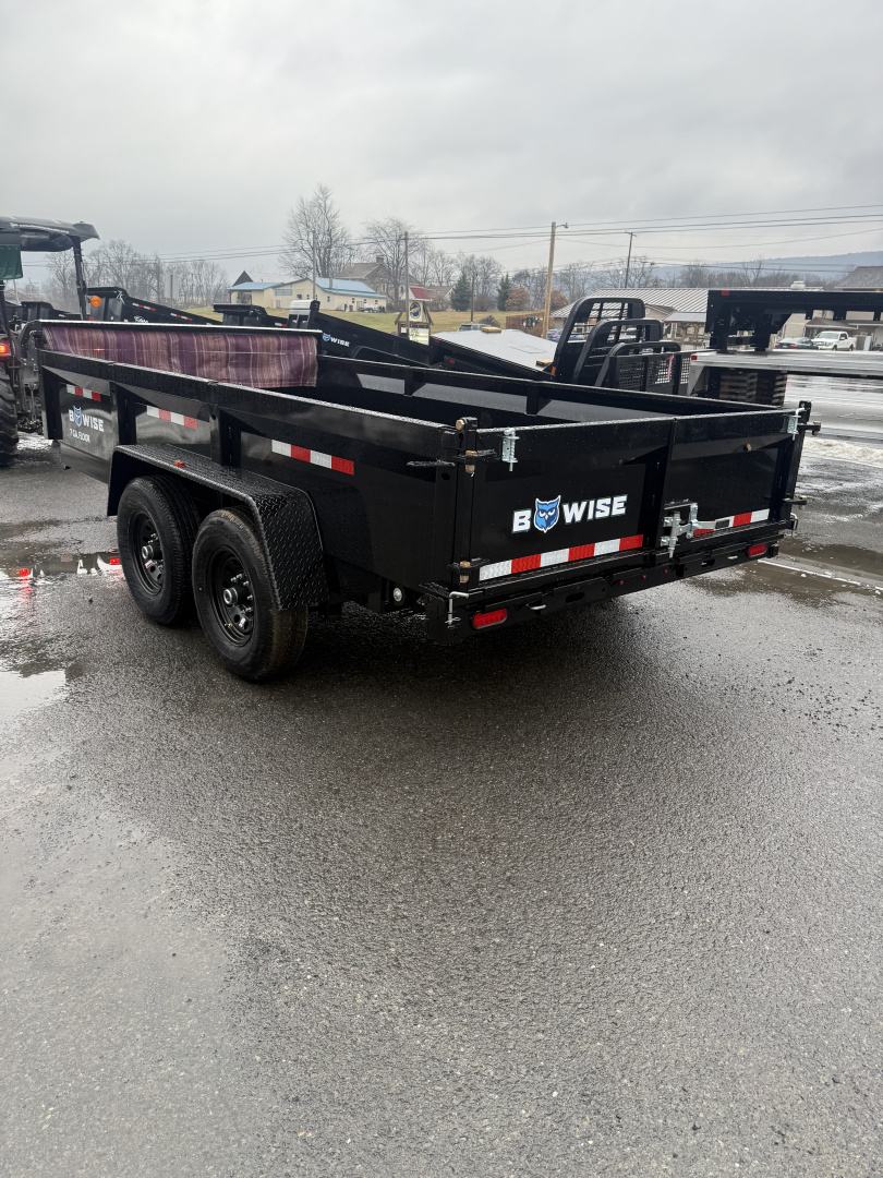 New 2026 BWise 7x12 -14K Dump Trailer - Ramps - 7 GA Floor - TARP KIT - BLACK