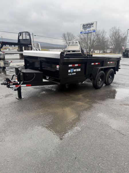 New 2026 BWise 7x12 -14K Dump Trailer - Ramps - 7 GA Floor - TARP KIT - BLACK