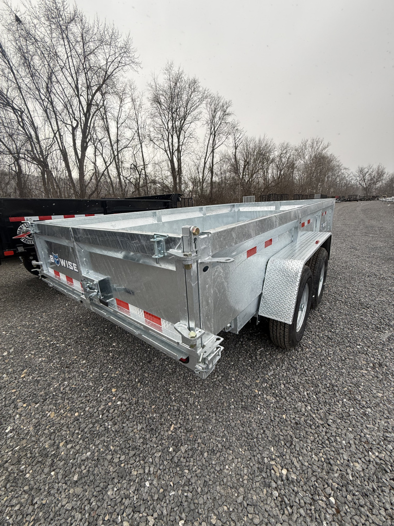 New 2026 BWise 7x14 -14K Dump Trailer - Galvanized - Ramps - 7 GA. FLOOR