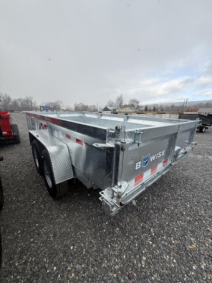 New 2026 BWise 7x14 -14K Dump Trailer - Galvanized - Ramps - 7 GA. FLOOR