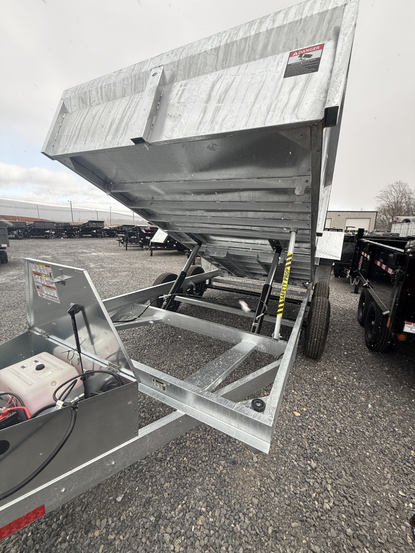 New 2026 BWise 7x14 -14K Dump Trailer - Galvanized - Ramps - 7 GA. FLOOR