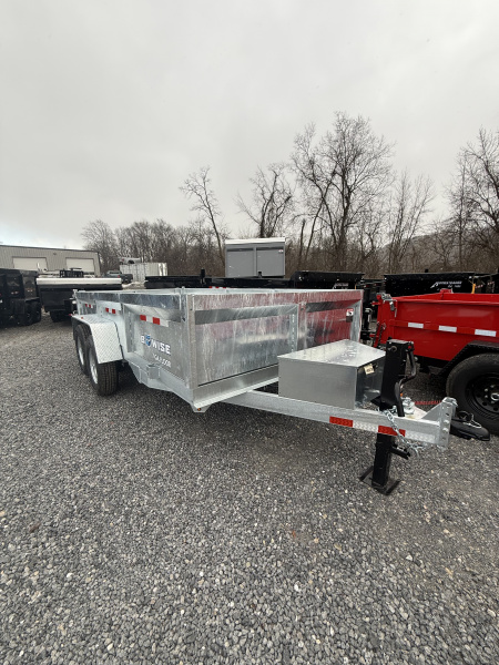 New 2026 BWise 7x14 -14K Dump Trailer - Galvanized - Ramps - 7 GA. FLOOR