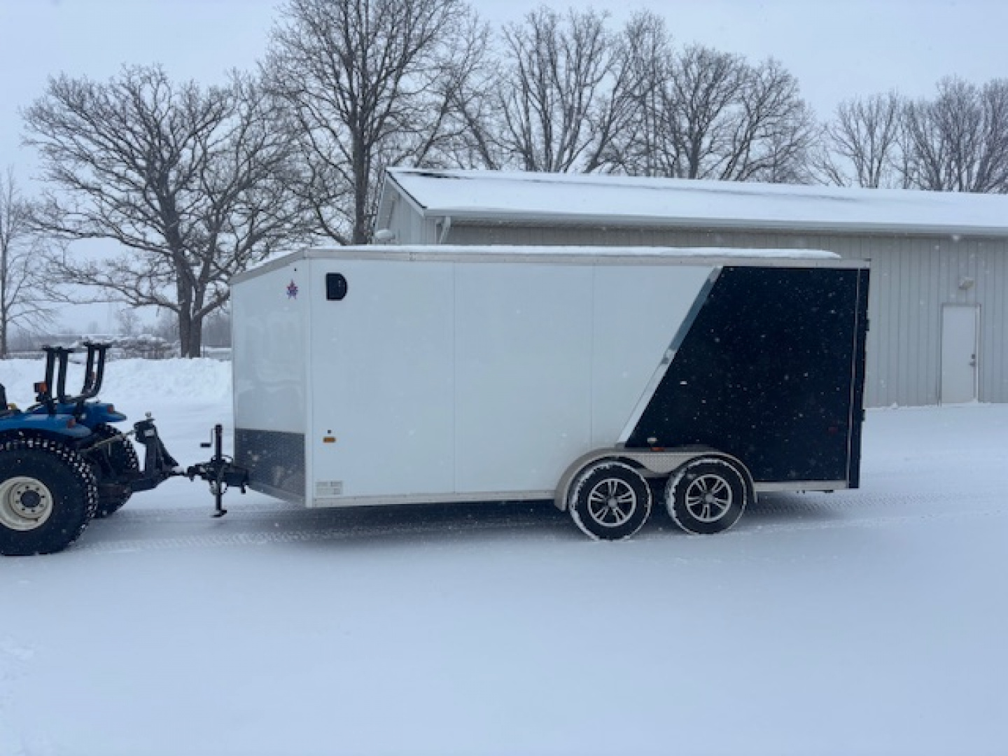 Used 2018 US Cargo 7x16 V-Nose Ramp Door Enclosed Trailer