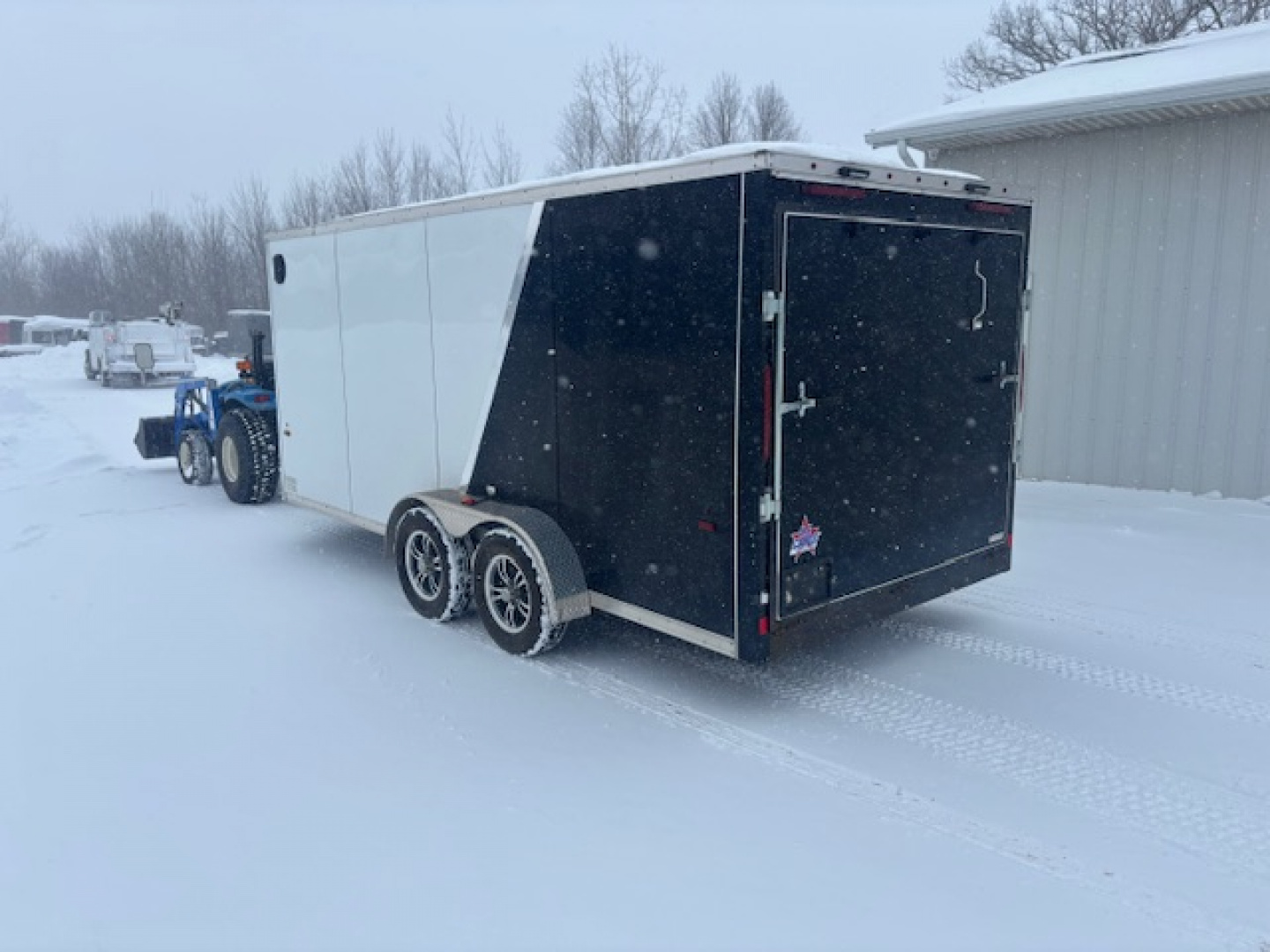 Used 2018 US Cargo 7x16 V-Nose Ramp Door Enclosed Trailer