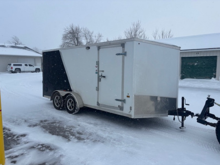 Used 2018 US Cargo 7x16 V-Nose Ramp Door Enclosed Trailer
