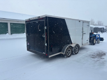 Used 2018 US Cargo 7x16 V-Nose Ramp Door Enclosed Trailer