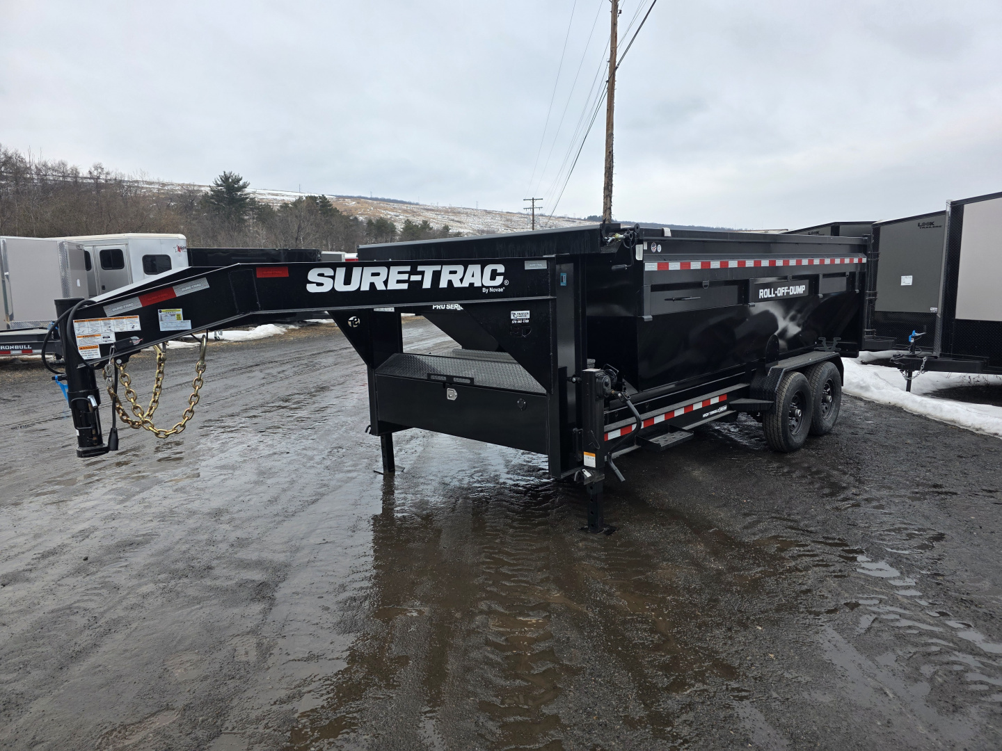 New 2026 Sure-Trac 16' GOOSENECK ROLL OFF TRAILER - 1 CAN Roll Off