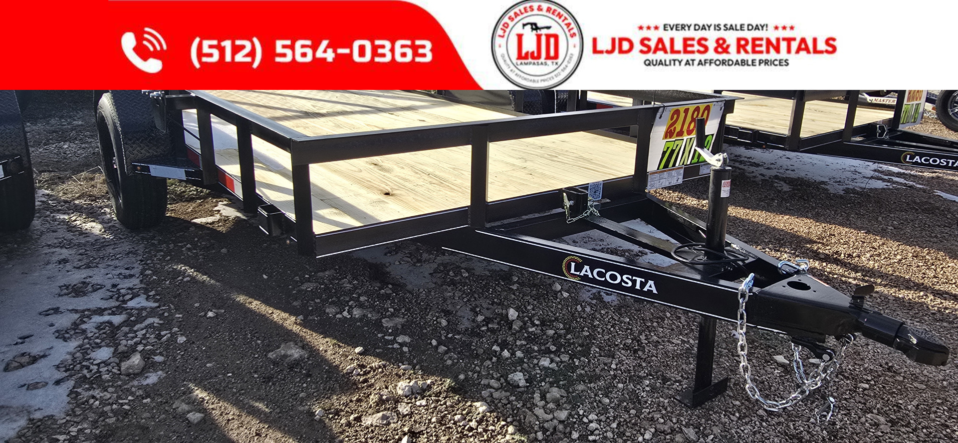 New 2026 Lacosta - Tilt - 77" x 12' - Utility Trailer