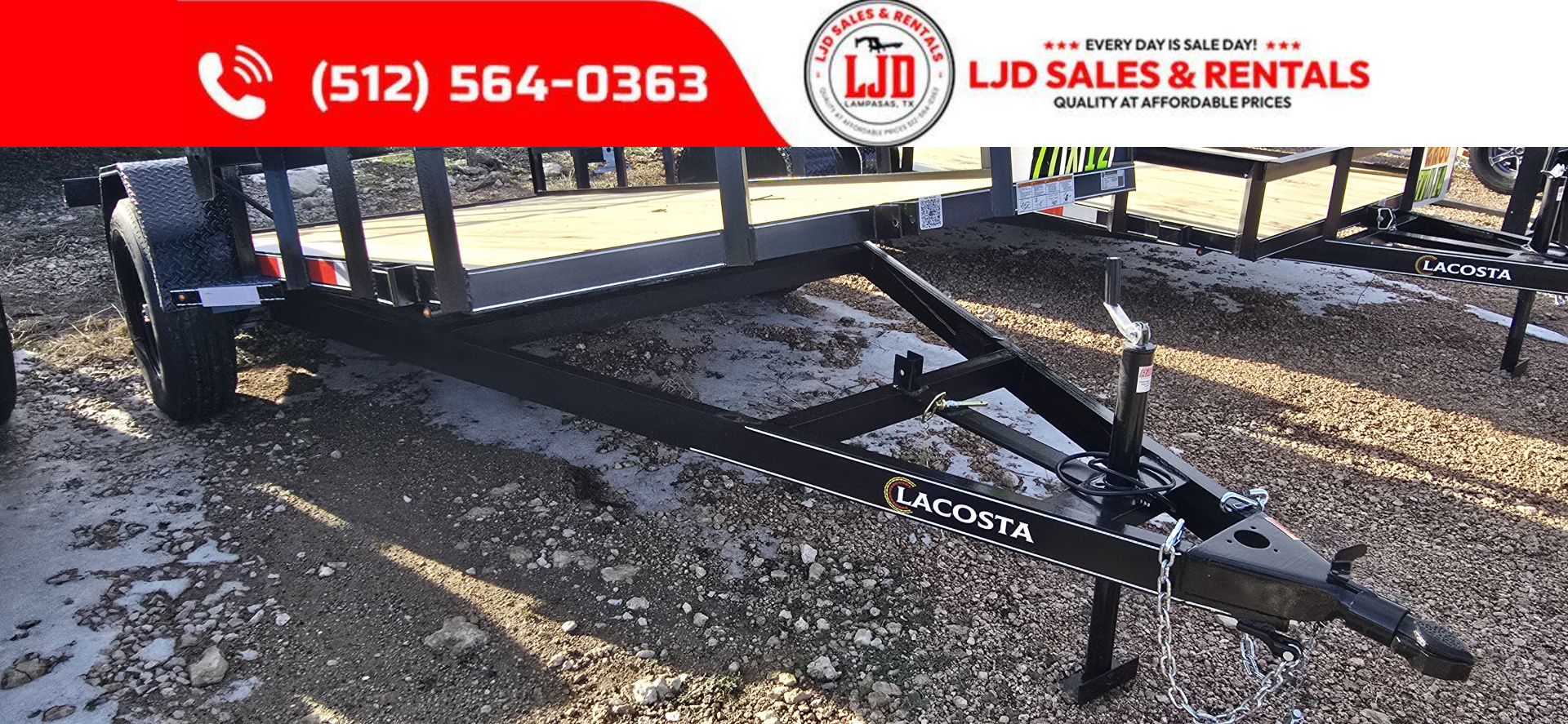 New 2026 Lacosta - Tilt - 77" x 12' - Utility Trailer