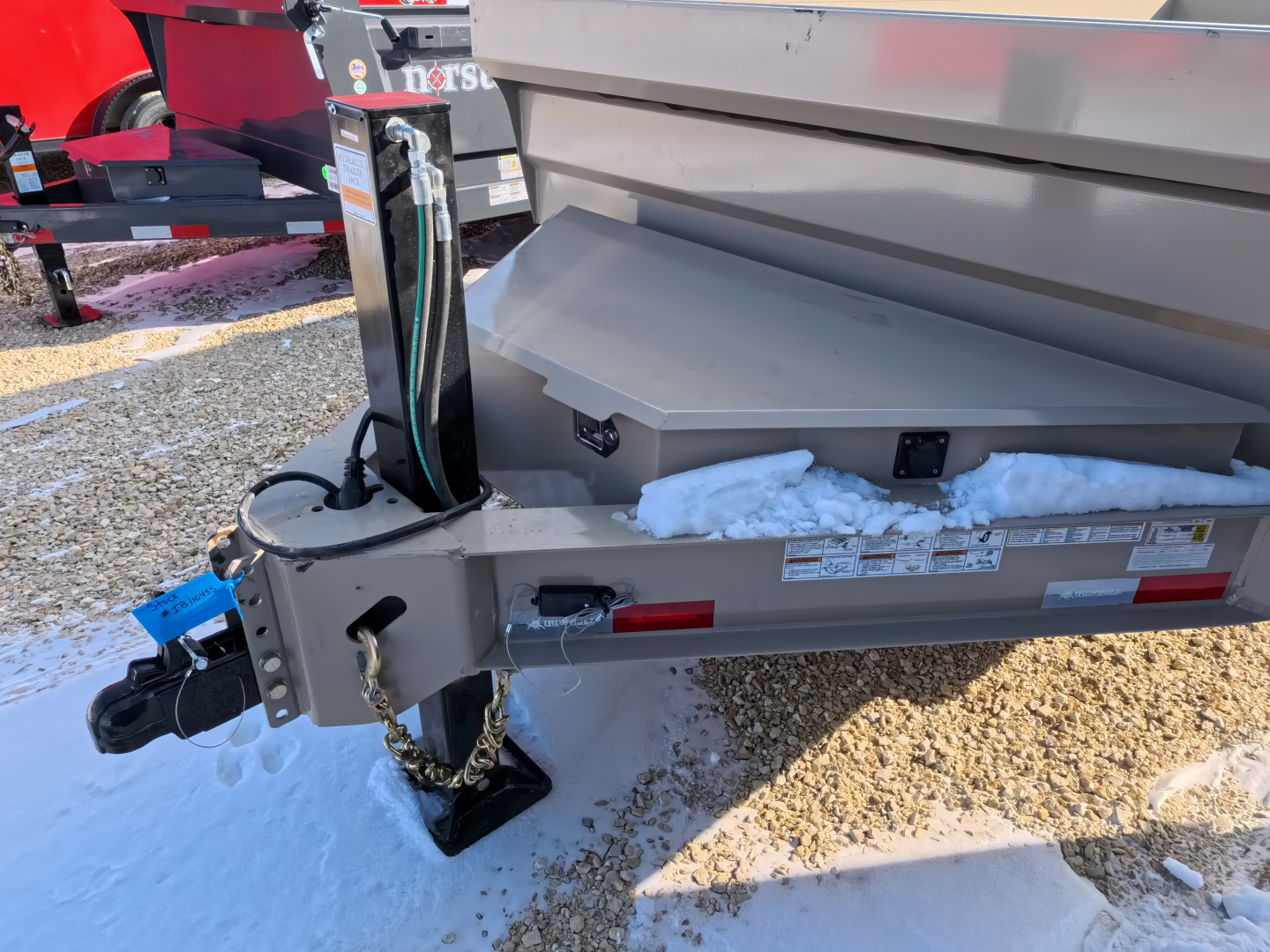 New 2026 Iron Bull 83 x 14 DWB Dump Trailer, 14,999lb. GVWR, Hydraulic Jack, Aluminum Ramps, Desert Sand Dump