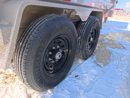 New 2026 Iron Bull 83 x 14 DWB Dump Trailer, 14,999lb. GVWR, Hydraulic Jack, Aluminum Ramps, Desert Sand Dump