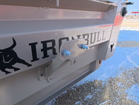 New 2026 Iron Bull 83 x 14 DWB Dump Trailer, 14,999lb. GVWR, Hydraulic Jack, Aluminum Ramps, Desert Sand Dump