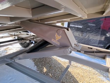 New 2026 Iron Bull 83 x 14 DWB Dump Trailer, 14,999lb. GVWR, Hydraulic Jack, Aluminum Ramps, Desert Sand Dump