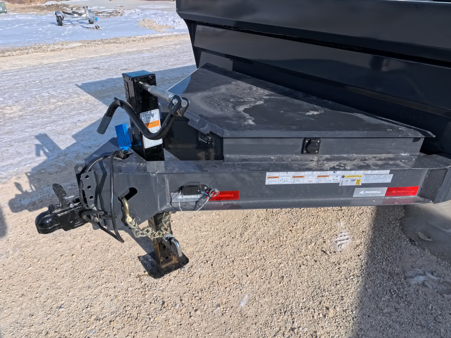 New 2026 Iron Bull 83 x 14 DWB Dump Trailer, 14,999lb. GVWR, Aluminum Ramps, Grey