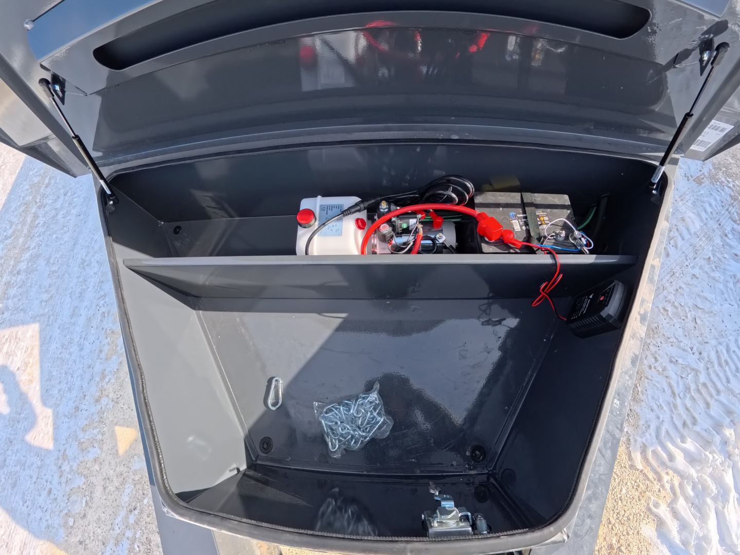 New 2026 Iron Bull 83 x 14 DWB Dump Trailer, 14,999lb. GVWR, Aluminum Ramps, Grey