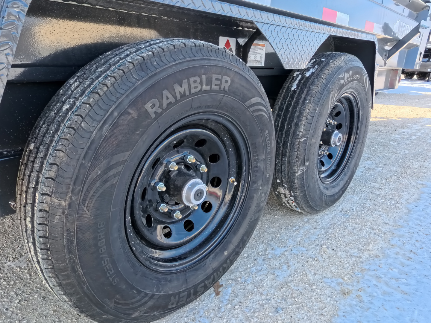 New 2026 Iron Bull 83 x 14 DWB Dump Trailer, 14,999lb. GVWR, Aluminum Ramps, Grey