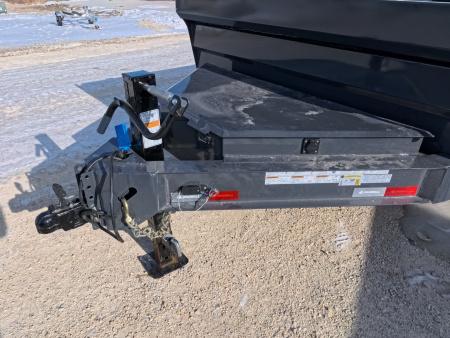 New 2026 Iron Bull 83 x 14 DWB Dump Trailer, 14,999lb. GVWR, Aluminum Ramps, Grey